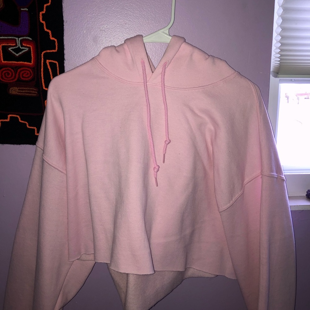 light pink cropped hoodie